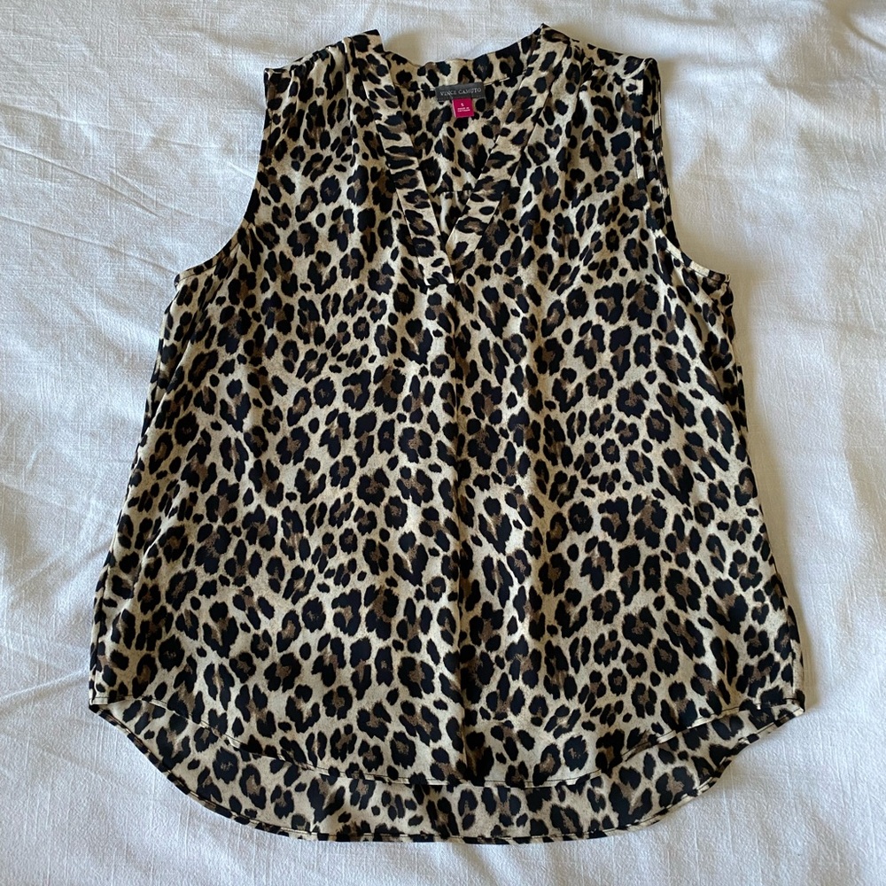 Vince Camuto Cheetah Print Sleeveless Blouse size S